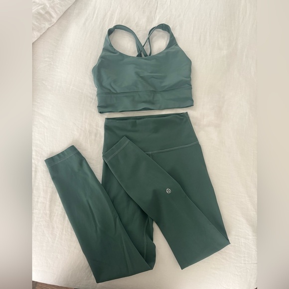 lululemon athletica Green Leggings and Sports Bra Set - Picture 1 of 9